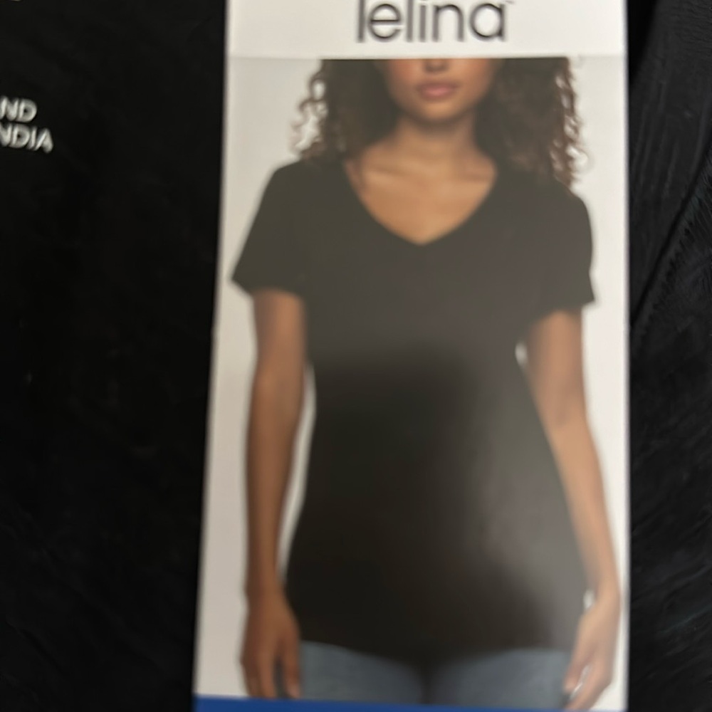 Felina Slub Jersey V-Neck Tee Womens Size L Short Sleeve T-Shirt